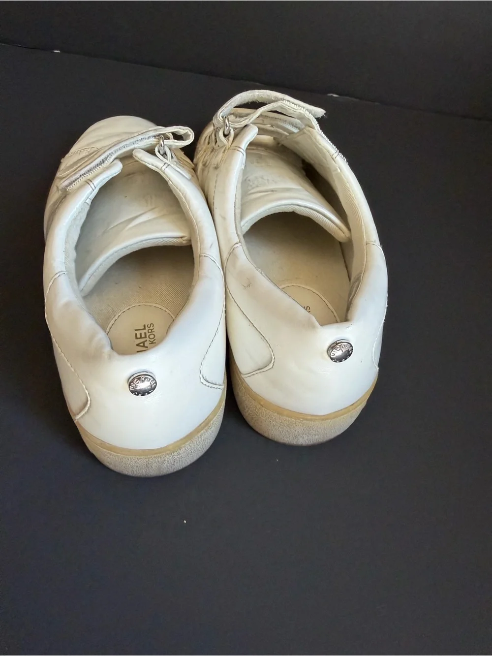 Michael Kors White Patent Leather Velcro Sneakers